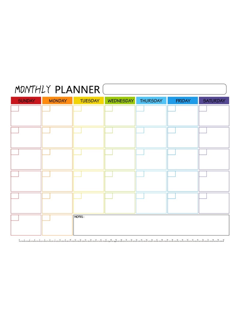 Colored Monthly Planner With White Background, Fridge Magnet, Strong Dry Erase Magnetic Planner, Monthly And Weekly Planner, Anti-Fouling Magnetic Whiteboard Calendar, Magnetic Calendar Message Board, Dry Erase Soft Whiteboard - Image 1